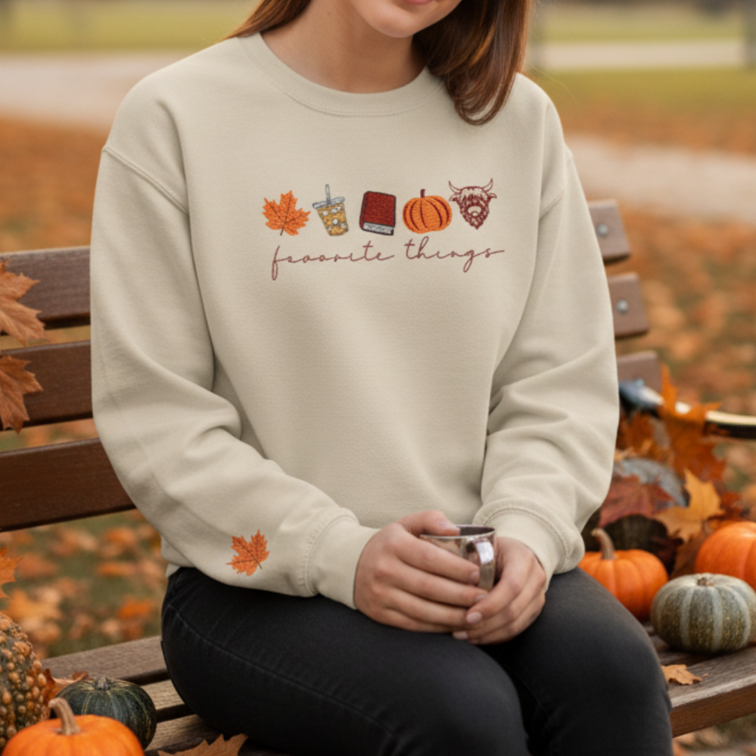 Favorite Things Embroidered Sweatshirt