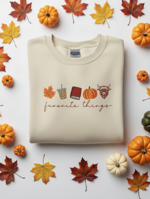 Favorite Things Embroidered Sweatshirt