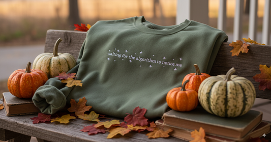 Waiting for the Algorithm to Notice Me Embroidered Sweatshirt