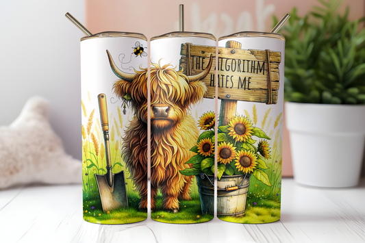 The Algorithm Hates Me Highland Cow Tumbler Wrap