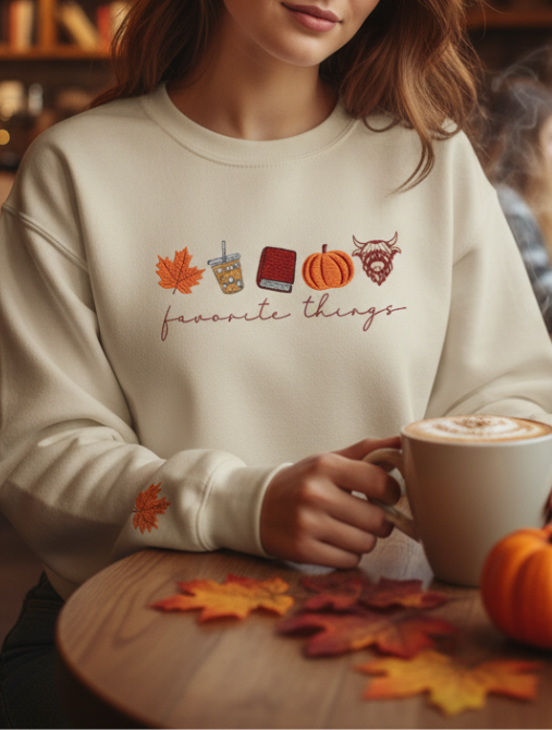 Favorite Things Embroidered Sweatshirt